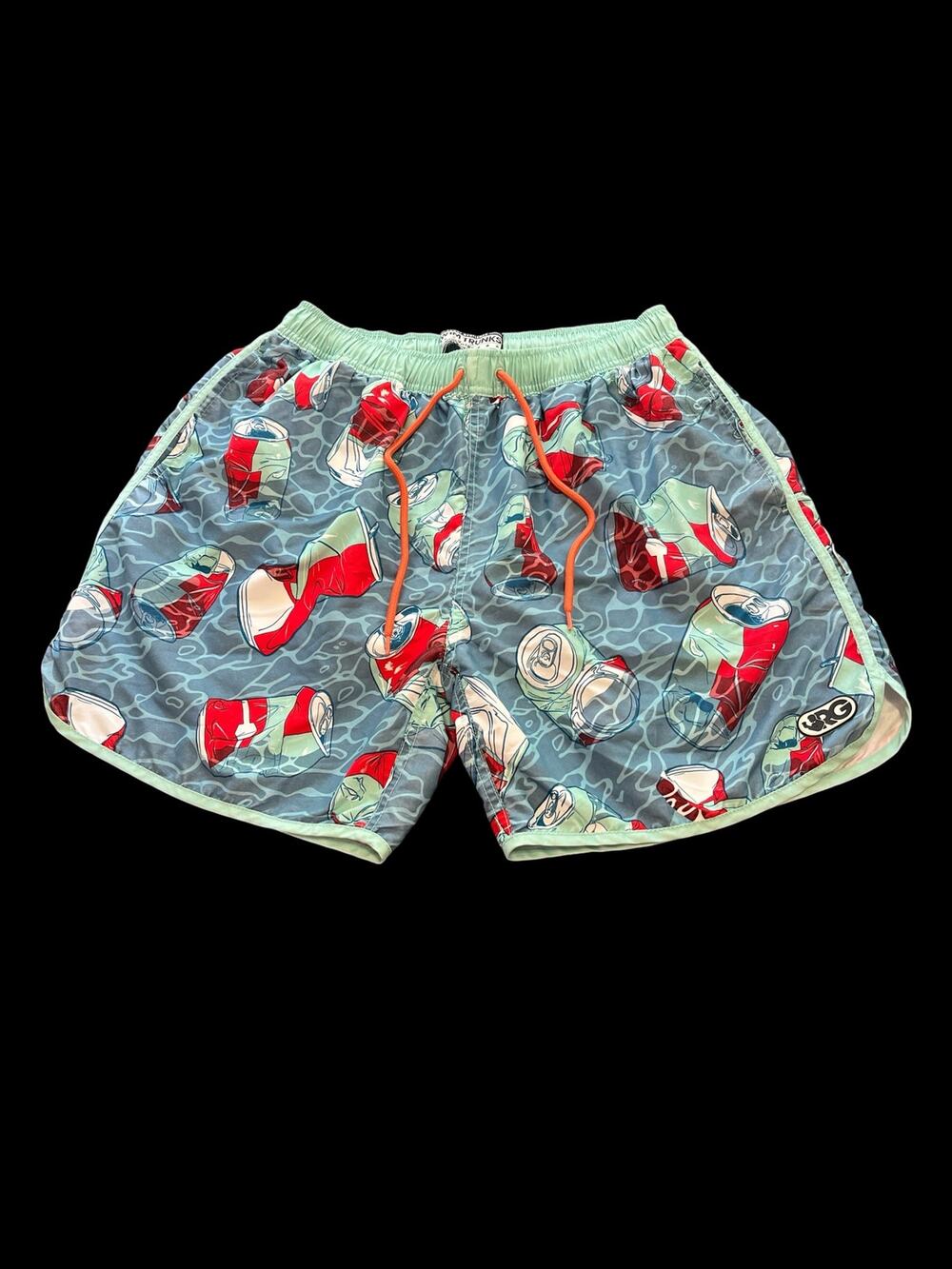 Rowdy Gentlemen Men's Swim Trunks/Mesh-Sz L-Blue/Multicolor-Drawstring-1129